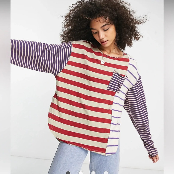 Free People Tops - Free People Women's Stripey Prep Tee, Preppy Combo, small - We The Free